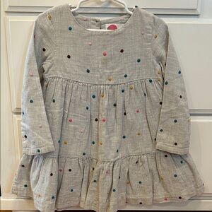 Mini Boden Gray Dress with Vibrant Dots